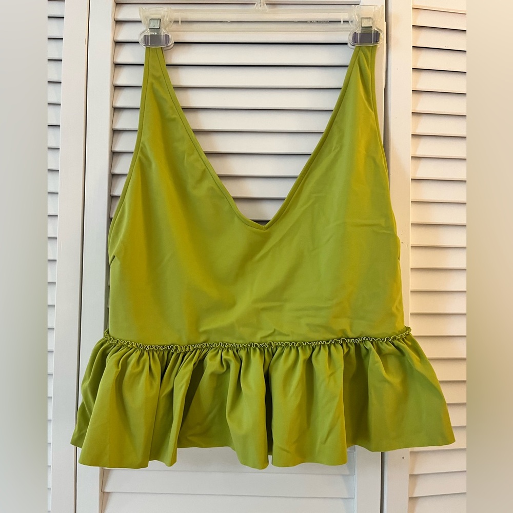 Kortni Jean green peplum tankini top 2XL